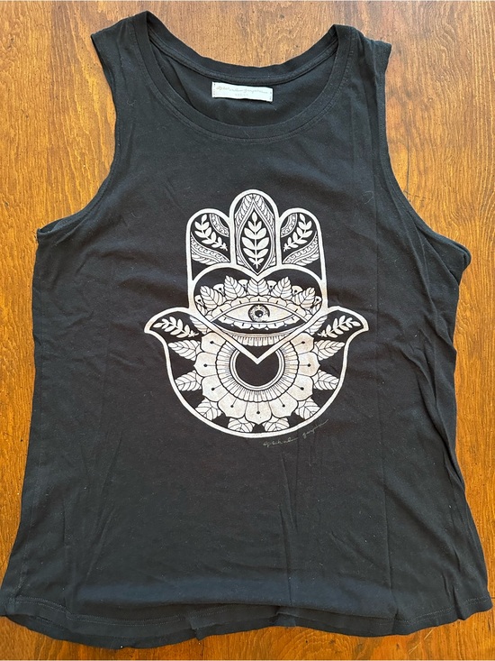 Spiritual Gangster Tops - Spiritual Gangster Black Tank with White Hamsa Graphic